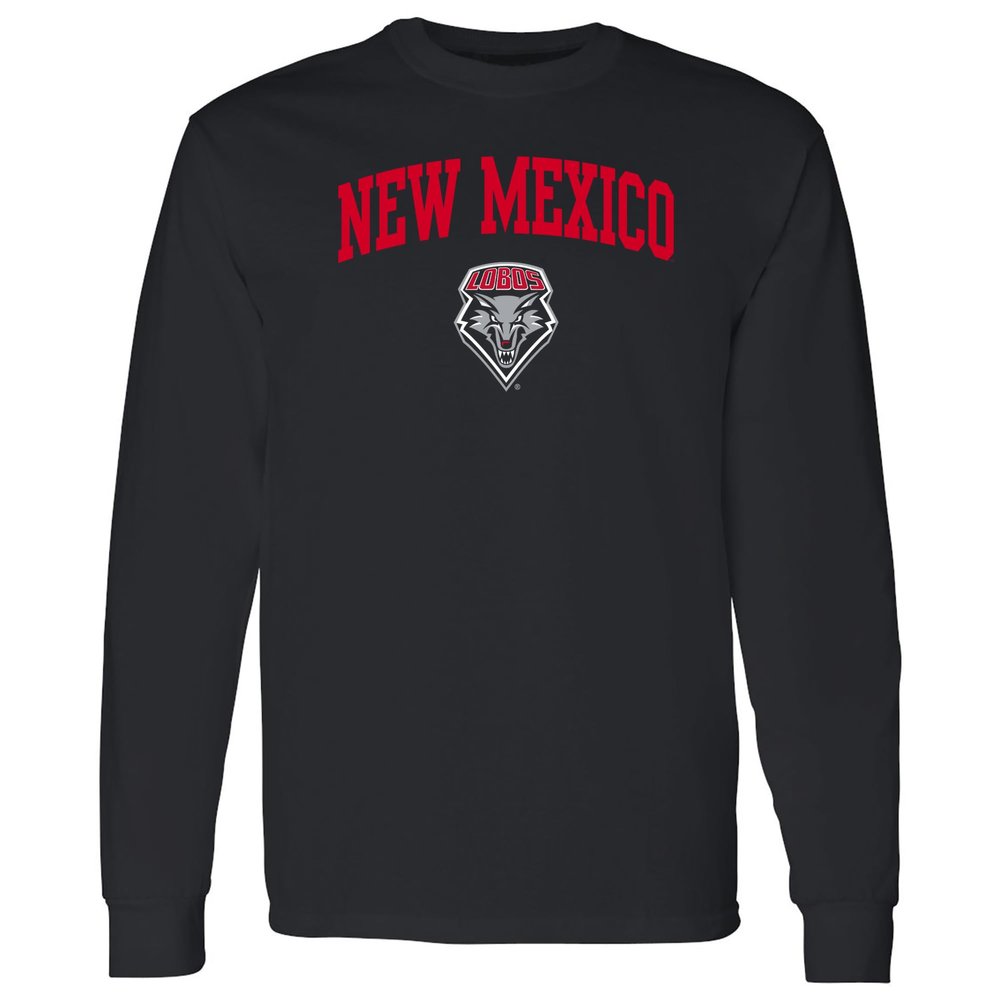 UGP Campus Apparel AL03 - New Mexico Lobos Arch Logo Long Sleeve - Large - Black