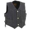 Milwaukee Leather MDK3900 Kids Classic Black Denim Side Lace Vest - X-Large view 1