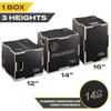 Philosophy Gym 3 in 1 Non-Slip Wood Plyo Box, 16" x 14" x 12", Black, Jump Plyometric Box for Training and Conditioning view 2