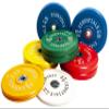 BalanceFrom Color Coded Olympic Bumper Plate Weight Plate with Steel Hub, 35LB Pair view 4