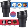 EASYXQ Collapsible Cup for Traveling, 20 OZ 600ml Large Silicone Folding Camping Mug, Leak Proof BPA Free Portable Reusable Bottle for Coffee, Tea, Water, Camping, Hiking, Outdoor (Black) view 3