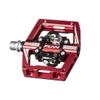 Funn Mamba S MTB Clipless Pedals, Double Sided Clip Compact Platform Mountain Bike Pedals, Compatible with SPD Cleats, 9/16-Inch CrMo Axle Bicycle Pedals for MTB/BMX/Gravel Cycling (Red) view 1