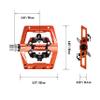 Funn Mamba S MTB Clipless Pedals, Double Sided Clip Compact Platform Mountain Bike Pedals, Compatible with SPD Cleats, 9/16-Inch CrMo Axle Bicycle Pedals for MTB/BMX/Gravel Cycling (Red) view 3