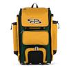 Boombah Rolling Catcher's Superpack Baseball/Softball Gear Bag - 23-1/2" x 13-1/2" x 9-1/2" - Dark Green/Gold - Telescopic Handle - Holds 4 Bats - Wheeled Version view 1