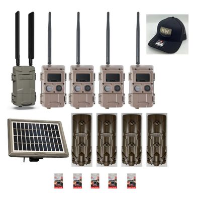Cuddeback Cuddelink 1 L Series Home Cellular Unit Powered by Verizon or AT&T 4 Blackflash Cameras L Series Additional Power Sources and 1 Hat New