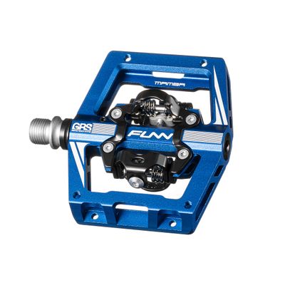 Funn Mamba S MTB Clipless Pedals, Double Sided Clip Compact Platform Mountain Bike Pedals, Compatible with SPD Cleats, 9/16-Inch CrMo Axle Bicycle Pedals for MTB/BMX/Gravel Cycling (Blue)
