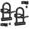 UBULLOX Bike U Lock Heavy Duty Bike Lock Bicycle U Lock, 16mm Shackle and 4ft/6ft Length Security Cable with Sturdy Mounting Bracket for Bicycle, Motorcycle and More, 2Pack view 1