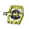 Funn Mamba S MTB Clipless Pedals, Double Sided Clip Compact Platform Mountain Bike Pedals, Compatible with SPD Cleats, 9/16-Inch CrMo Axle Bicycle Pedals for MTB/BMX/Gravel Cycling (Green) view 1