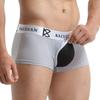 IYUNYI Men's Penis Pouch Front Removable Underpants Padded Boxer (Gray, m) view 2