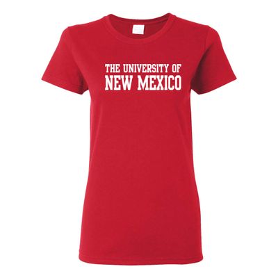 UGP Campus Apparel LS01 - New Mexico Lobos Basic Block Womens T-Shirt - 2X-Large - Red