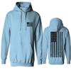 0021. Vintage American Flag United States of America Military us USA Patriotic Style Sweatshirt Pullover Hoodie (Light Blue, Medium) view 1