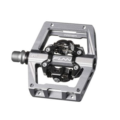 Funn Mamba S MTB Clipless Pedals, Double Sided Clip Compact Platform Mountain Bike Pedals, Compatible with SPD Cleats, 9/16-Inch CrMo Axle Bicycle Pedals for MTB/BMX/Gravel Cycling (Gray)
