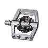 Funn Mamba S MTB Clipless Pedals, Double Sided Clip Compact Platform Mountain Bike Pedals, Compatible with SPD Cleats, 9/16-Inch CrMo Axle Bicycle Pedals for MTB/BMX/Gravel Cycling (Gray) view 1