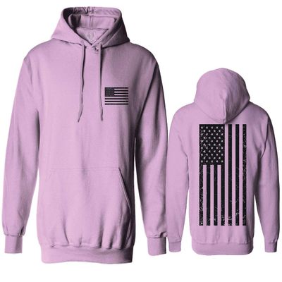 0021. Vintage American Flag United States of America Military us USA Patriotic Style Sweatshirt Pullover Hoodie (Light Purple, Medium)