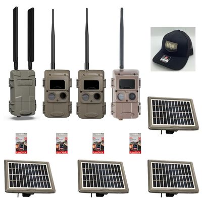 Cuddeback Cuddelink 1 L Series Home Cellular Unit Powered by Verizon or AT&T 3 Long Range IR Cameras L Series 4 Solar Power Banks Models PW-3600 4 16GB SD Cards 1 Hat New