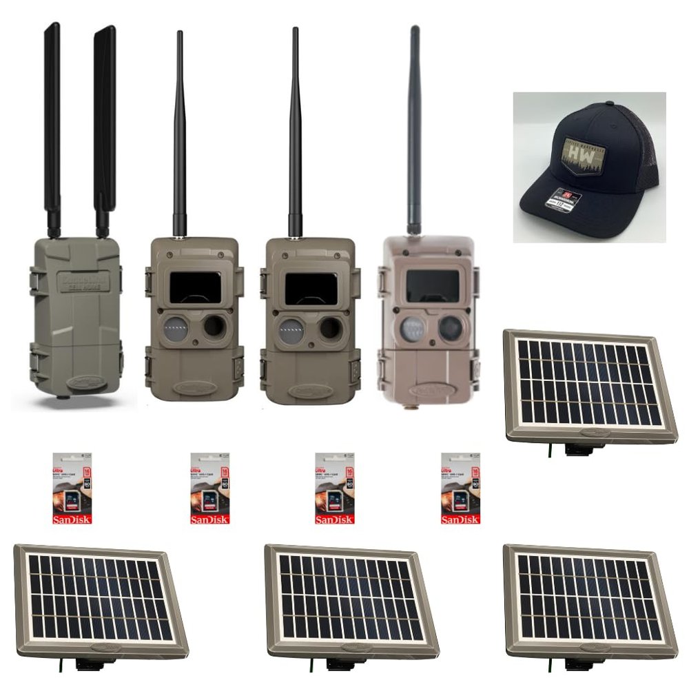 Cuddeback Cuddelink 1 L Series Home Cellular Unit Powered by Verizon or AT&T 3 Long Range IR Cameras L Series 4 Solar Power Banks Models PW-3600 4 16GB SD Cards 1 Hat New