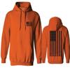 0021. Vintage American Flag United States of America Military us USA Patriotic Style Sweatshirt Pullover Hoodie (Orange X-Large) view 1
