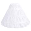IBTOM CASTLE Kids Crinoline Petticoat with 3 Hoops, Full Length Flower Girl Underskirt Slips Flower Girls Rockabilly Tutu Fluffy Skirts Maxi Swing Ball Gowns 3-14 Year Old White 55cm view 1