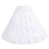 IBTOM CASTLE Kids Crinoline Petticoat with 3 Hoops, Full Length Flower Girl Underskirt Slips Flower Girls Rockabilly Tutu Fluffy Skirts Maxi Swing Ball Gowns 3-14 Year Old White 55cm view 2