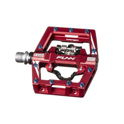 Funn Mamba S MTB Clipless Pedals, Single Sided Clip Mountain Bike Pedals, Compatible with SPD Cleats, 9/16-Inch CrMo Axle Bicycle Pedals for MTB/BMX/Gravel Cycling (Red)