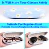 ADBGV 3pcs Unisex Hard Shell Glasses Case, Glasses Protector Case, Sunglasses Cases with Cleaning Cloth, Fixed Non-Slip Cord view 2