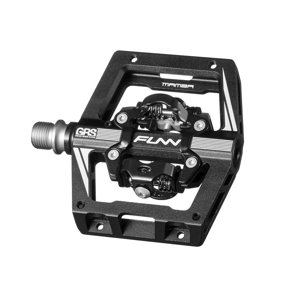 Funn Mamba S MTB Clipless Pedals, Double Sided Clip Compact Platform Mountain Bike Pedals, Compatible with SPD Cleats, 9/16-Inch CrMo Axle Bicycle Pedals for MTB/BMX/Gravel Cycling (Black)