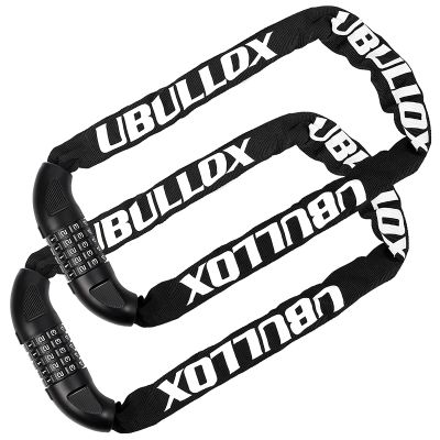 UBULLOX Bike Chain Lock 3FT Bike Lock 5-Digit Combination Resettable Anti-Theft Bicycle Locks 6mm Thick Steel Chain for Bicycle, Motorcycle and More, 2Pack
