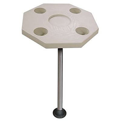 Octaganal Pontoon Boat Tables - Ivory