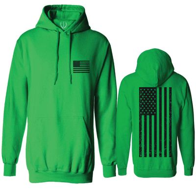 0021. Vintage American Flag United States of America Military us USA Patriotic Style Sweatshirt Pullover Hoodie (Irish, Small)