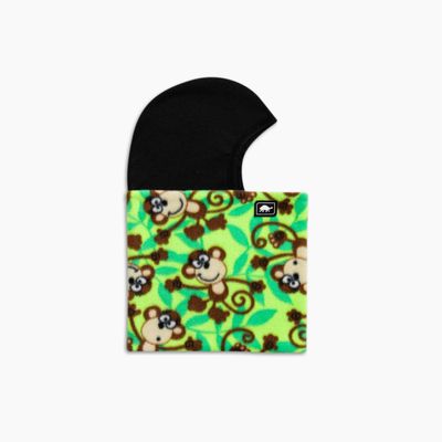 Turtle Fur Kids Shellaclava Playful Prints Fleece Neck Warmer Helmet Liner Winter Balaclava Hood, Ages 3-6, Monkeys
