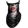 Obacle Bandana Face Mask with Ear Loops Neck Gaiter Face Mask Scarf Face Cover for Men Women (Skull Red Tear Lips Black Nose) view 1