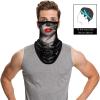 Obacle Bandana Face Mask with Ear Loops Neck Gaiter Face Mask Scarf Face Cover for Men Women (Skull Red Tear Lips Black Nose) view 2
