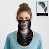 Obacle Bandana Face Mask with Ear Loops Neck Gaiter Face Mask Scarf Face Cover for Men Women (Skull Red Tear Lips Black Nose) view 3