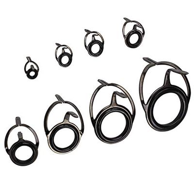 8pcs Double Leg Fishing Rod Guides Repair Kit, Ceramic Fishing Pole Rod Guide Rings, Casting Fishing Rod Eyes Eyelet Repair Guides Replacement Eyes for Fishing Rods Fishing Pole Repair