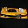 GLW Sword Full Tang Japanese Samurai Katana Sword Damascus Steel Clay Tempered HAZUYA Polish Blade Real RAYSKIN Wrapped SAYA Battle Ready view 2