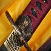 GLW Sword Full Tang Japanese Samurai Katana Sword Damascus Steel Clay Tempered HAZUYA Polish Blade Real RAYSKIN Wrapped SAYA Battle Ready view 3