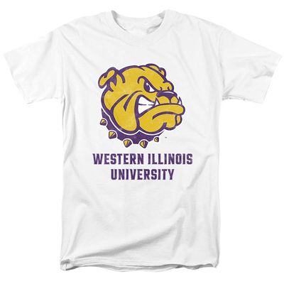 Western Illinois University Official Distressed Primary Unisex Adult T-Shirt, White, 4X-Large