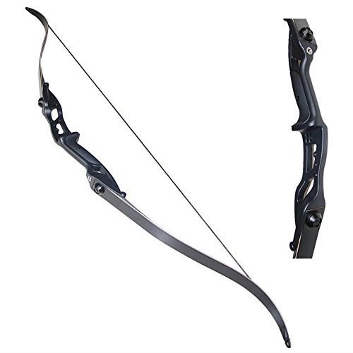 Toparchery Archery 56" Black Hunter Recurve Bow Takedown Hunting Recurve Bow Metal Aluminum Riser Crack-Resistant Design for Hunting & Competition Archery Right Hand Black Long Bow(24lbs)