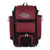 Boombah Rolling Catcher's Superpack Baseball/Softball Gear Bag - 23-1/2" x 13-1/2" x 9-1/2" - Black/Cardinal - Telescopic Handle - Holds 4 Bats - Wheeled Version view 1