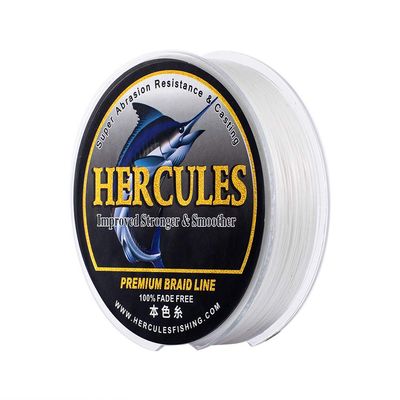 HERCULES Braided Fishing Line, Not Fade, 547 Yards PE Lines, 8 Strands Multifilament Fish Line, 120lb Test for Saltwater and Freshwater, Abrasion Resistant, White, 120lb, 500m