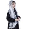 BLESSUME 1pc Women Triangle Pattern Veil Classic Mantilla Soft Lace Chapel Veil (White 4) view 1