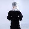 BLESSUME 1pc Women Triangle Pattern Veil Classic Mantilla Soft Lace Chapel Veil (White 4) view 3