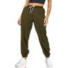 AUTOMET Women's Cinch Bottom Sweatpants Athletic Joggers Lounge Pants with Pockets Army Green L view 1