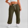 AUTOMET Women's Cinch Bottom Sweatpants Athletic Joggers Lounge Pants with Pockets Army Green L view 3