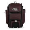 Boombah Rolling Catcher's Superpack Baseball/Softball Gear Bag - 23-1/2" x 13-1/2" x 9-1/2" - Black/Maroon - Telescopic Handle - Holds 4 Bats - Wheeled Version view 1