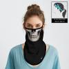 Obacle Bandana Face Mask with Ear Loops Neck Gaiter Face Mask Scarf Face Cover for Men Women (Skull White Face Teeth Black Nose) view 3