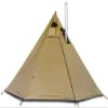 4 Person Teepee Hot Tent with Half Mesh and Fire Retardant Stove Jack Lightweight 6.8lb Height 7.2FT Teepee Tent Outdoor Camping Pyramid Tipi Tent (Brown Green) view 4