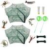 1/2 Pcs Fishing Bait Trap Foldable Crab Crayfish Fish Minnow Crawdad Shrimp Net Cast Portable view 1