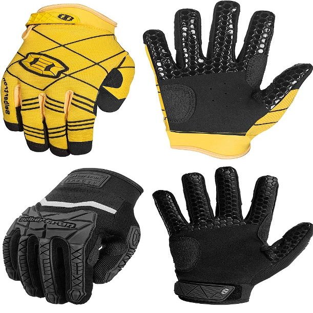 Seibertron B-A-R Gloves Yellow Youth S and S.P.B.G Gloves Black Youth S