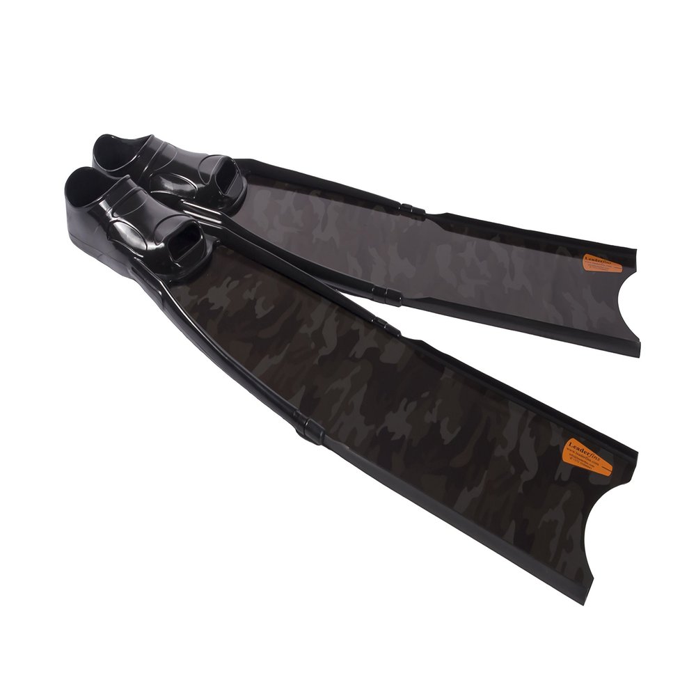 Leaderfins Camo Pure Carbon Freediving and Spearfishing Fins (EU 47-48 / US 13-14, Hard Stiffness)